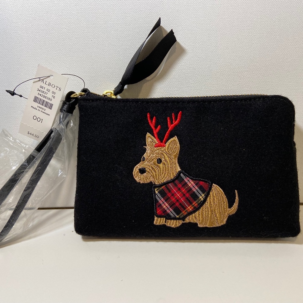Talbots Reindeer Terrier Wristlet